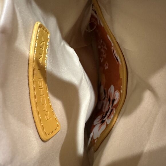 Anthropology Rachel Pally Fold Over Clutch Purse Orange Yellow Floral Reversable - Picture 8 of 10